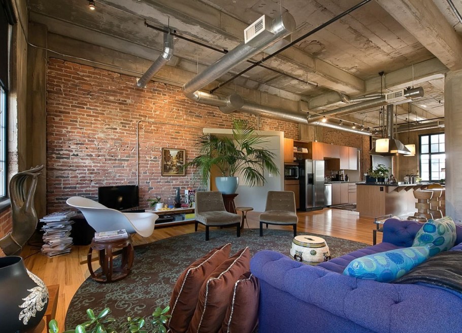Интерьеры в стиле лофт и гранж