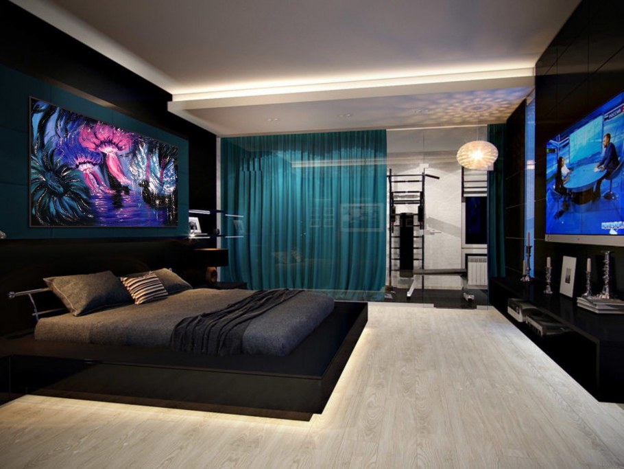 Хайтек спальная комната