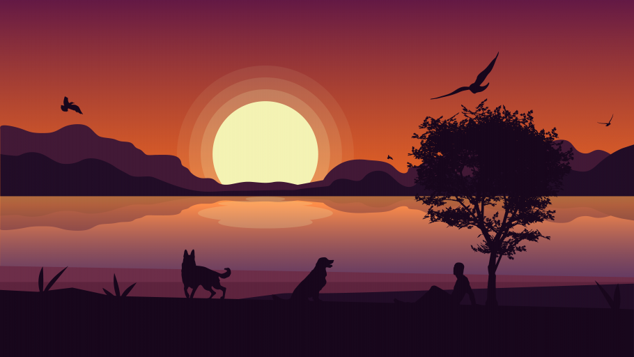 Закат иллюстрация