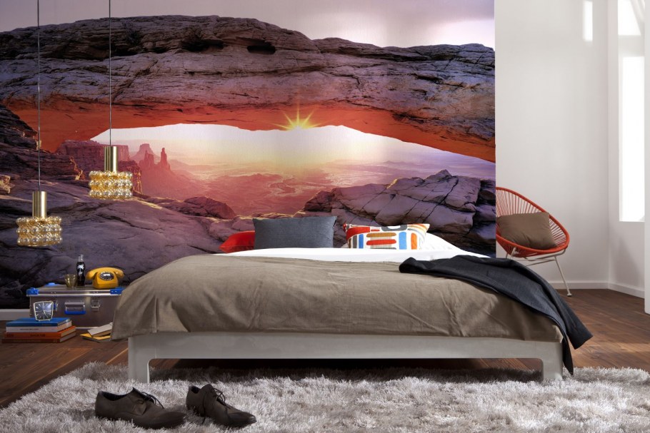 Креативные фотообои в спальню