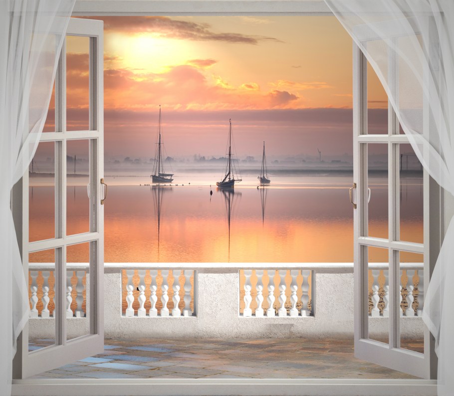 Фотообои окно с видом на море