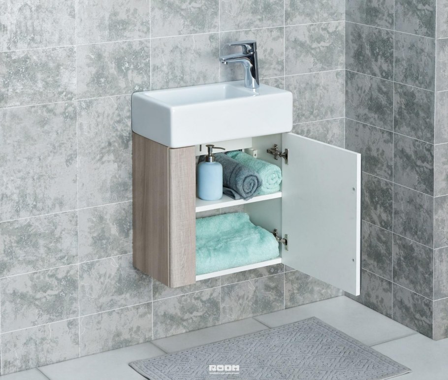 Тумба Акватон Вита (белый/ясень шимо) + Эрис 46