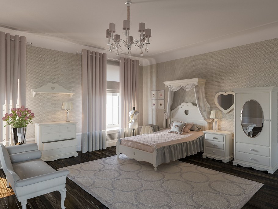 Спальня для девочки в классическом стиле