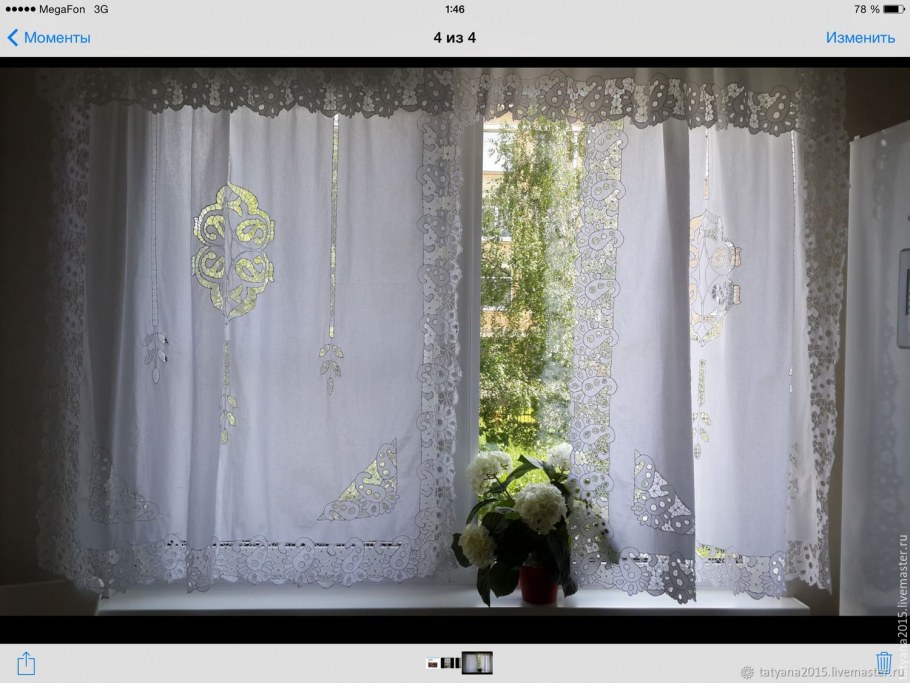Вышивка для оконных занавесок