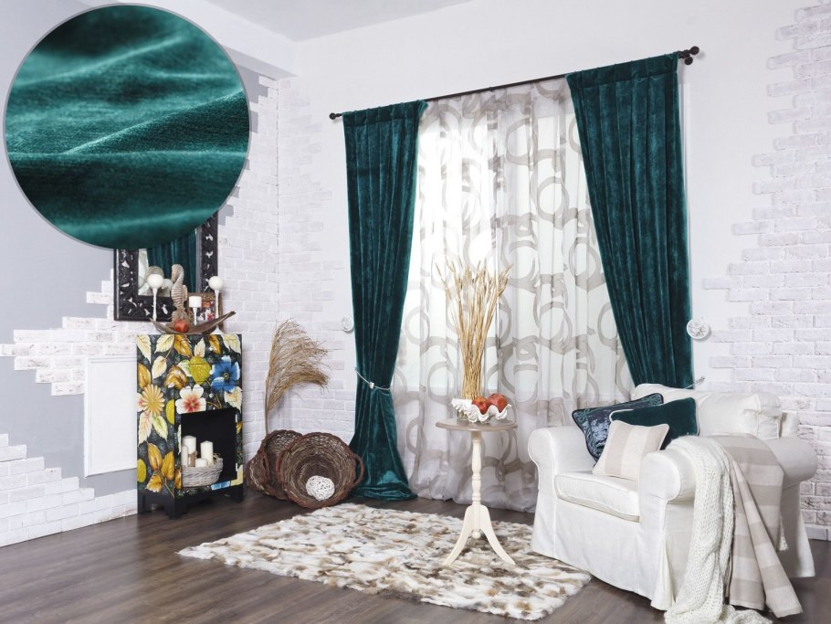 Шторы из бархата в интерьере
