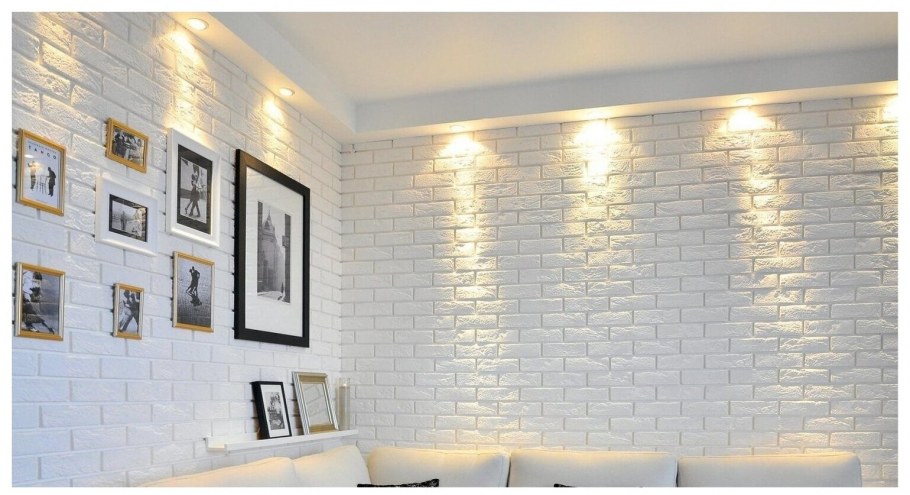 Декоративный гипсовый кирпич разноцветный в интерьере