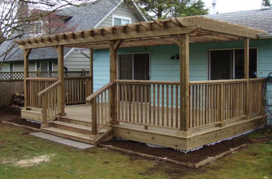 Пристрой к дачному домику с верандой