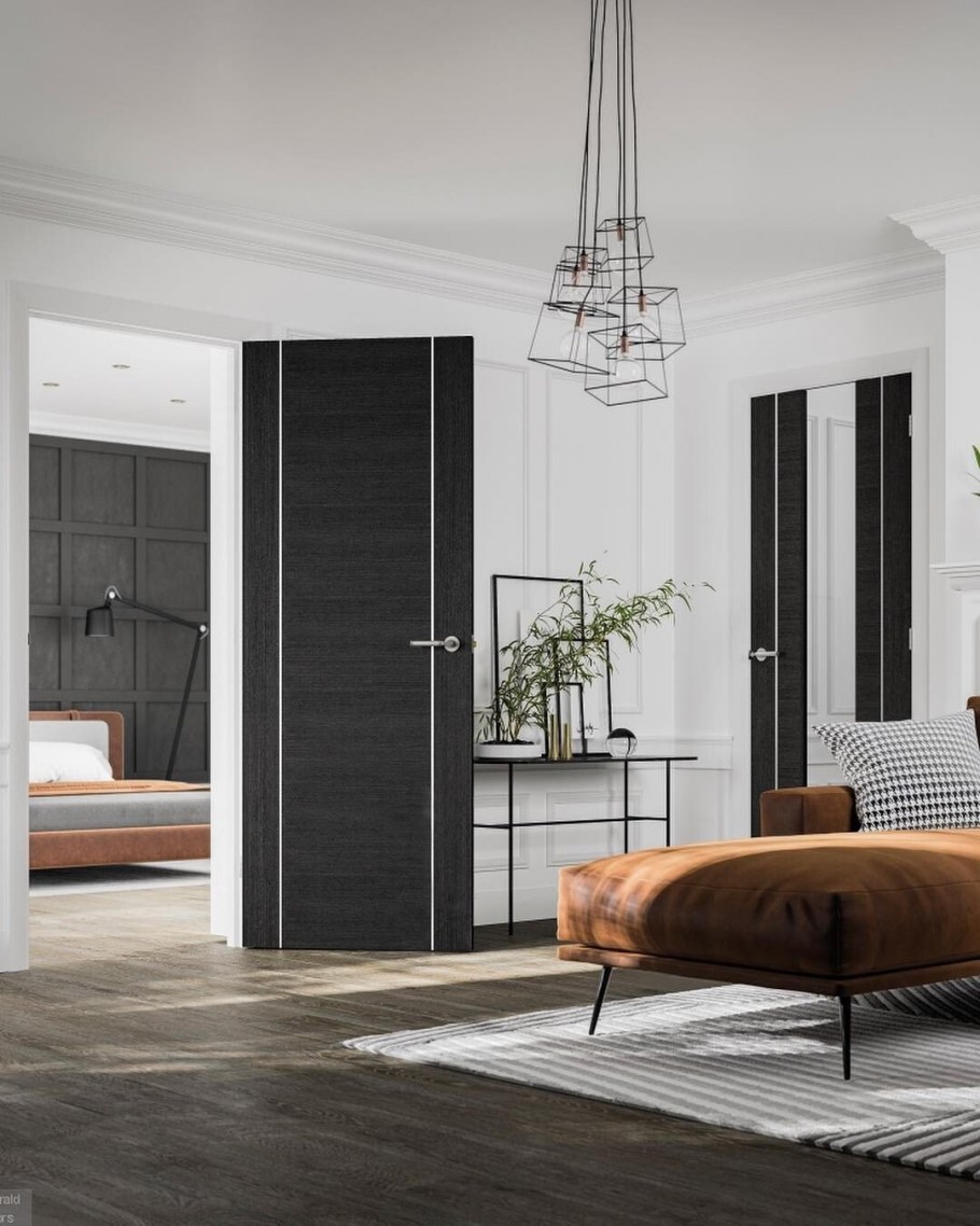 Черные двери в интерьере