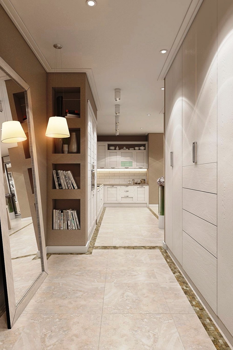 Коридор и кухня в одном стиле