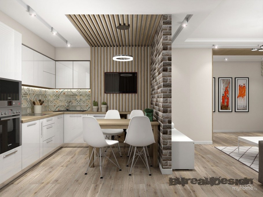 Гостиная кухня коридор совместить