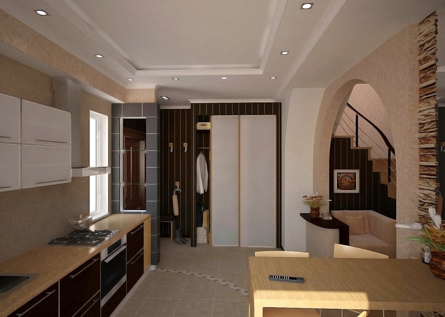 Кухня совмещенная с прихожей