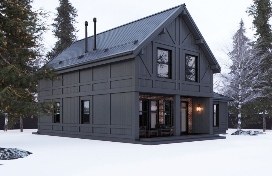 Фальцевая кровля фахверк