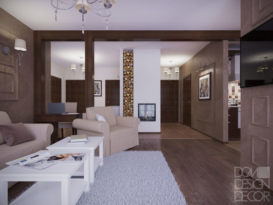 Гостиная в кофейном стиле