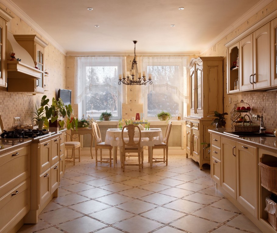 Кухня 10кв.м. с балконом в стиле Прованс