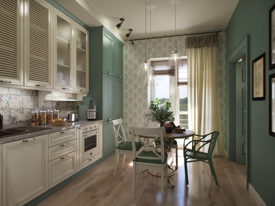 Белая кухня в средиземноморском стиле