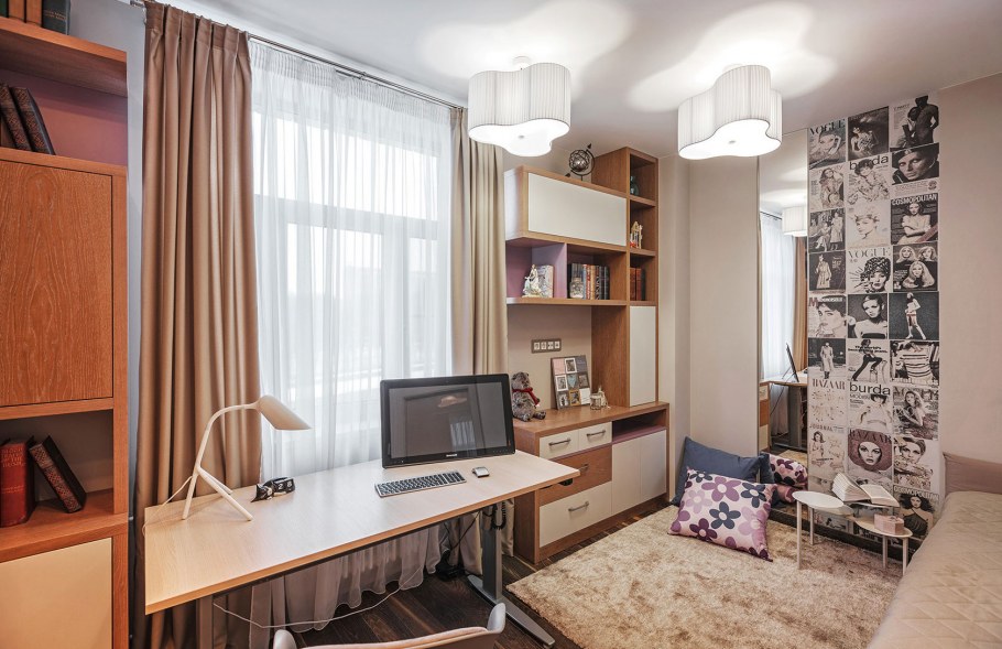 Детские комнаты планировка с двумя окнами