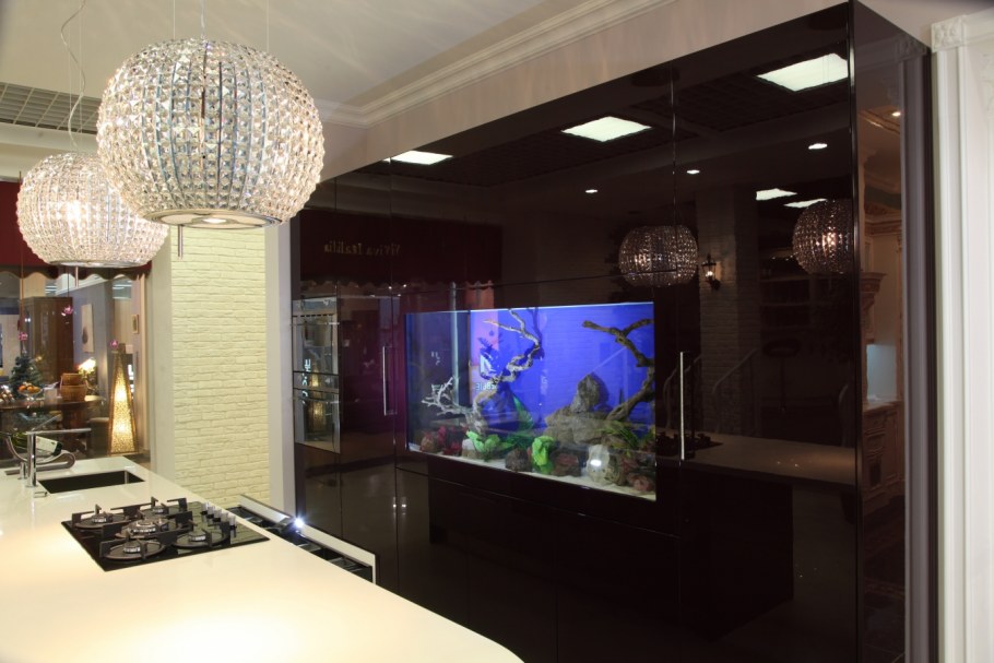 Кухонный гарнитур с аквариумом