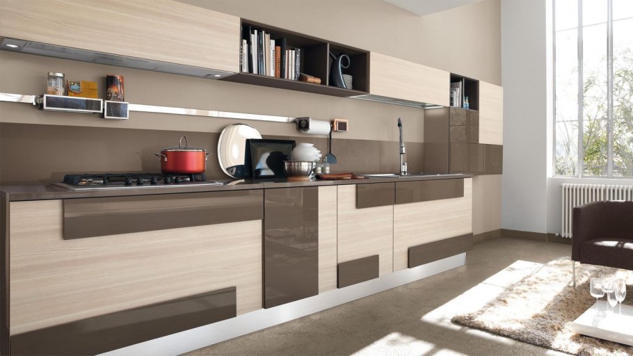 Салатовые стены на кухне