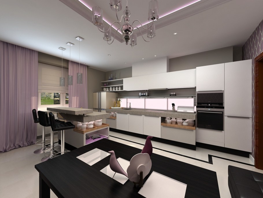 Интерьер кухни студии