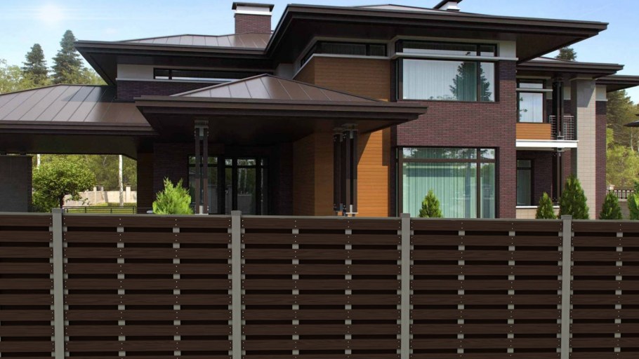 Забор деревянный горизонтальный