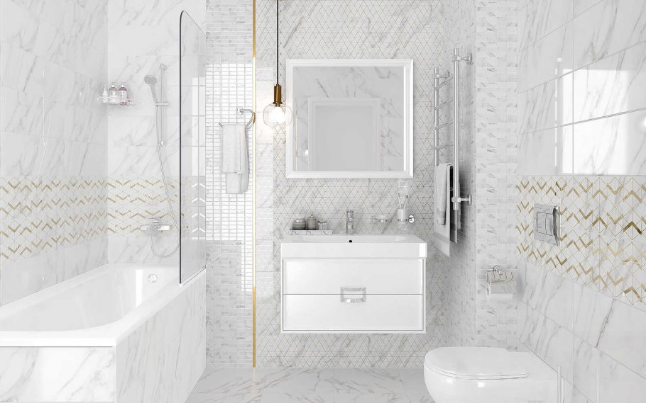 Декор Camelot Wing белый 20х60