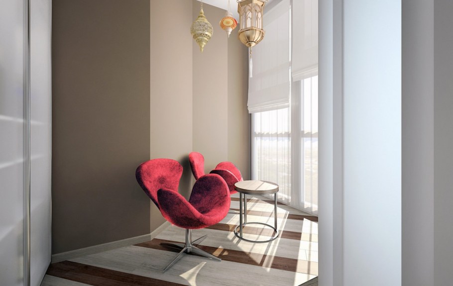 Экостиль в интерьере балкона