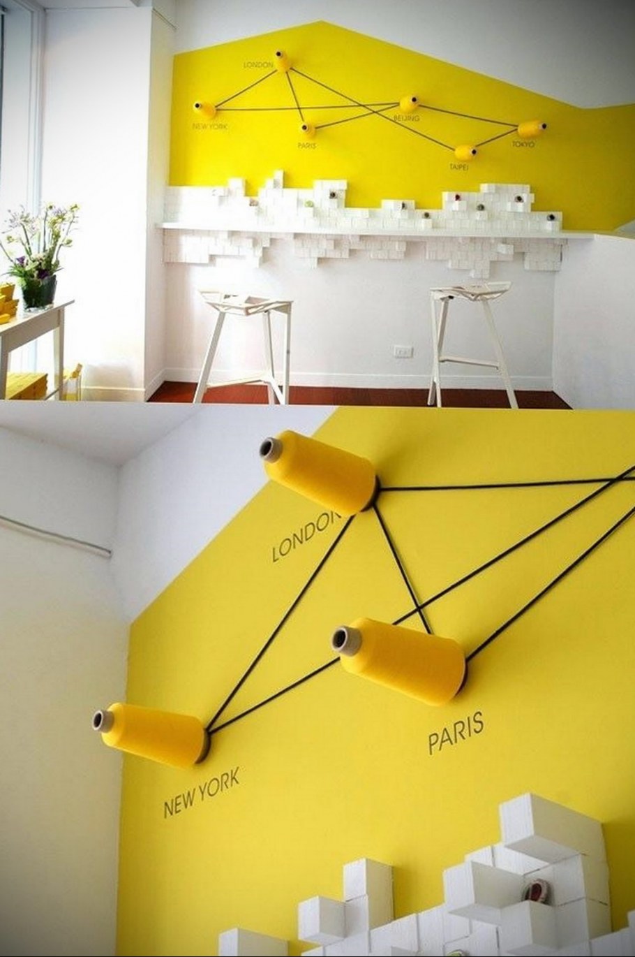 Желтые стены в офисе