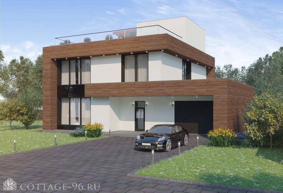 Проекты домов с плоской крышей и гаражом