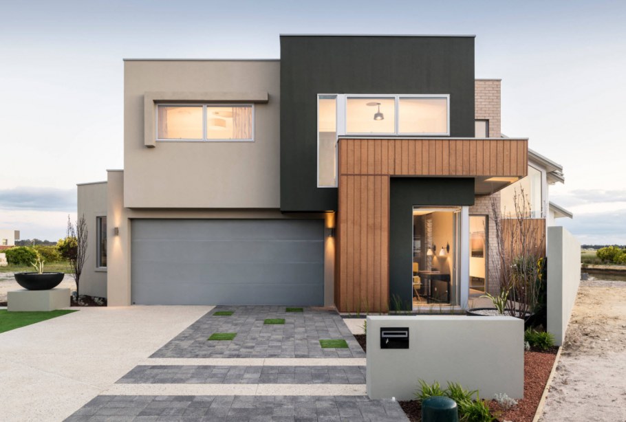 Фасады домов с плоской крышей