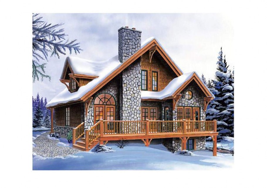 Красивые деревянные дома зимой