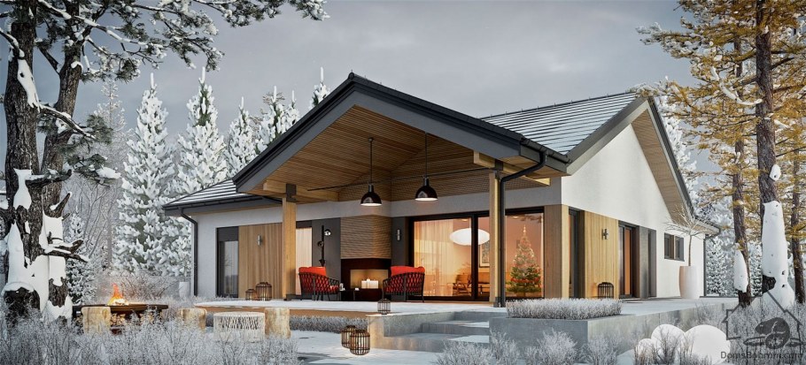 Одноэтажный дом 200 кв Скандинавский