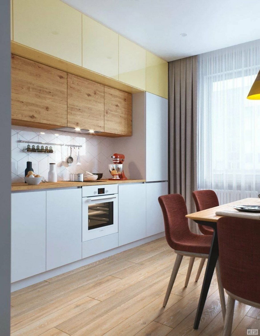 Кухня двухуровневая в современном стиле