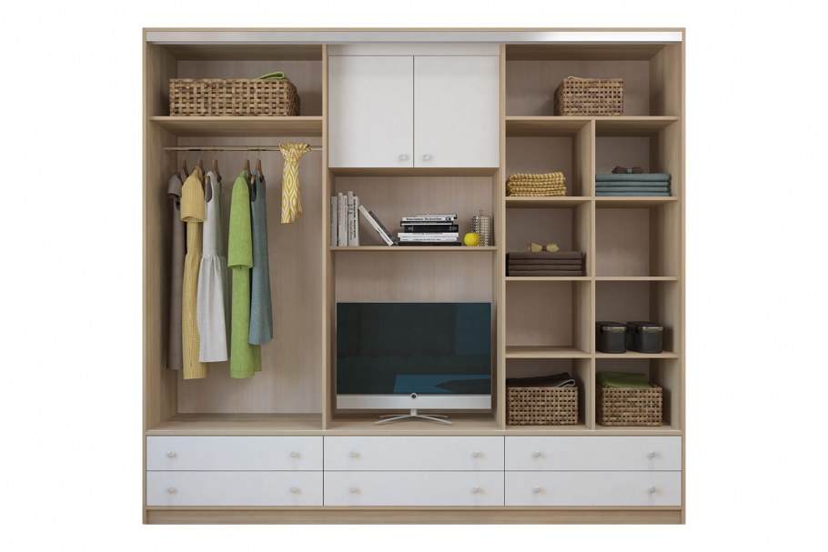 Шкаф-купе с нишей под ТВ Галина