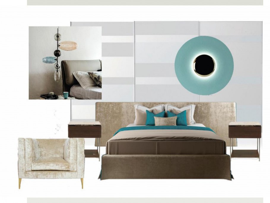 Интерьерный коллаж спальня