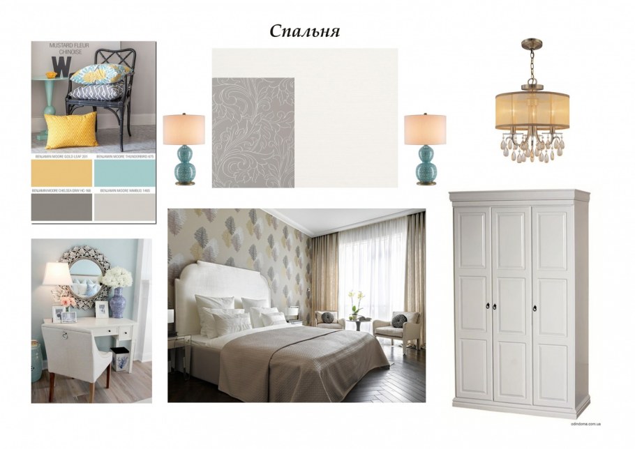 Коллаж интерьера спальни
