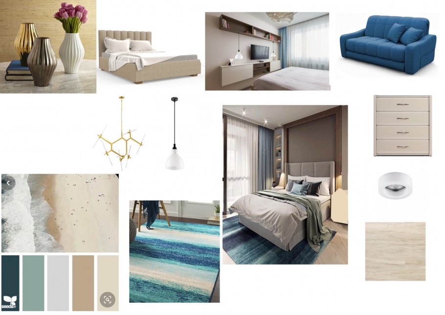 Коллаж спальня современная