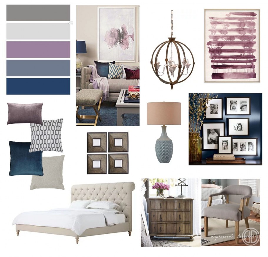 Мудборд спальни лофт