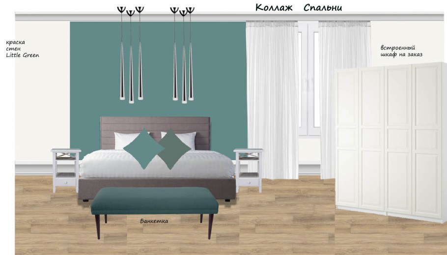 Коллаж спальни в современном стиле