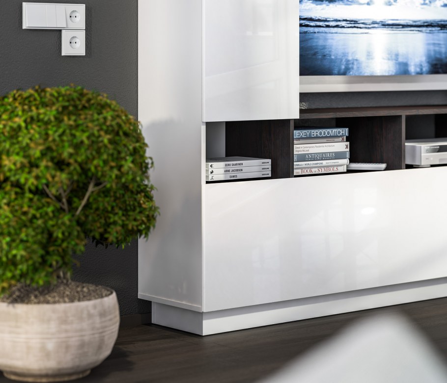 Нео сб-2898 стенка белый венге/белый