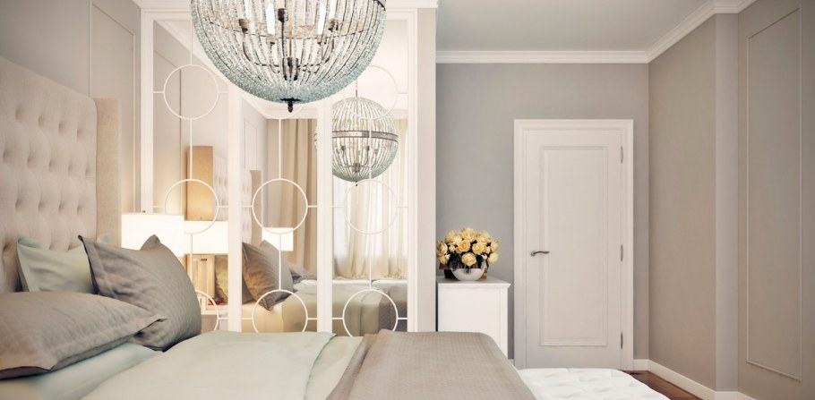 Розовые занавески в спальню