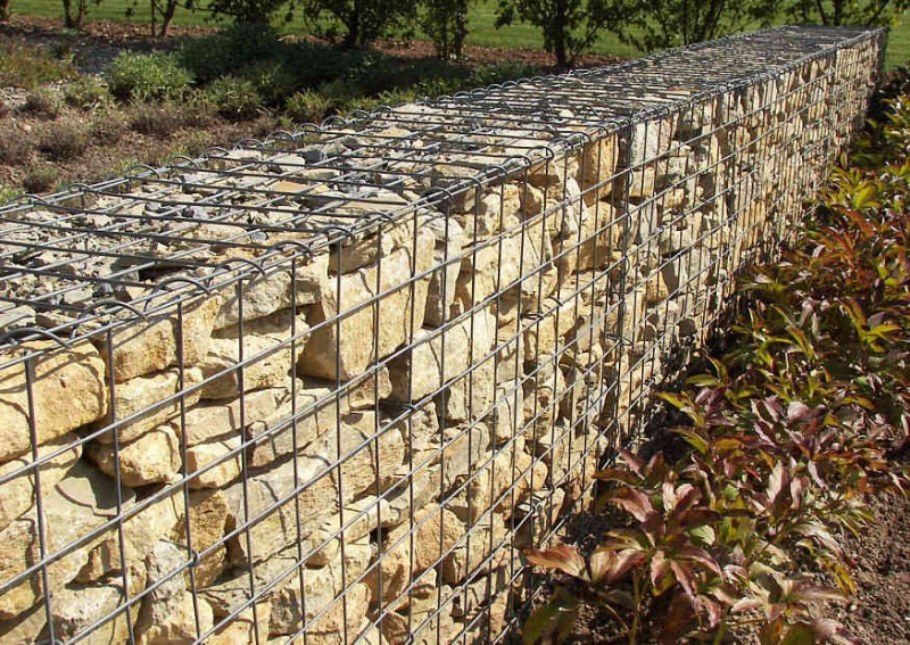 Габион из известнякового щебня