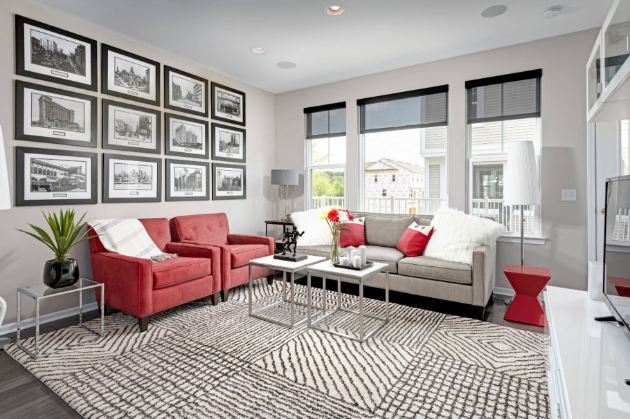 Черно белый ковер в интерьере