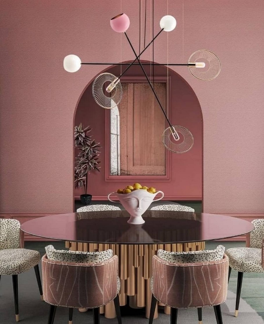 Розовые стены в интерьере