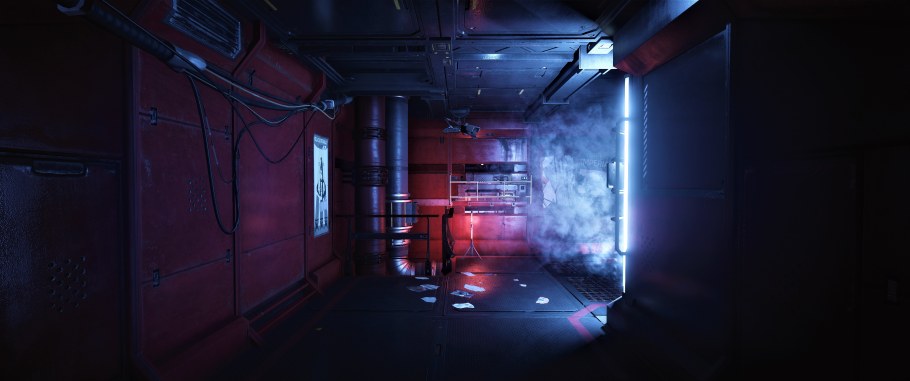 Интерьер комнаты с компьютерным столом