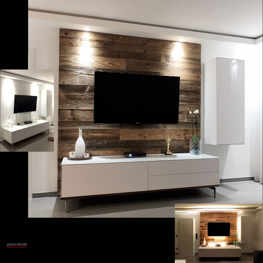 Ламинат за телевизором в гостиной