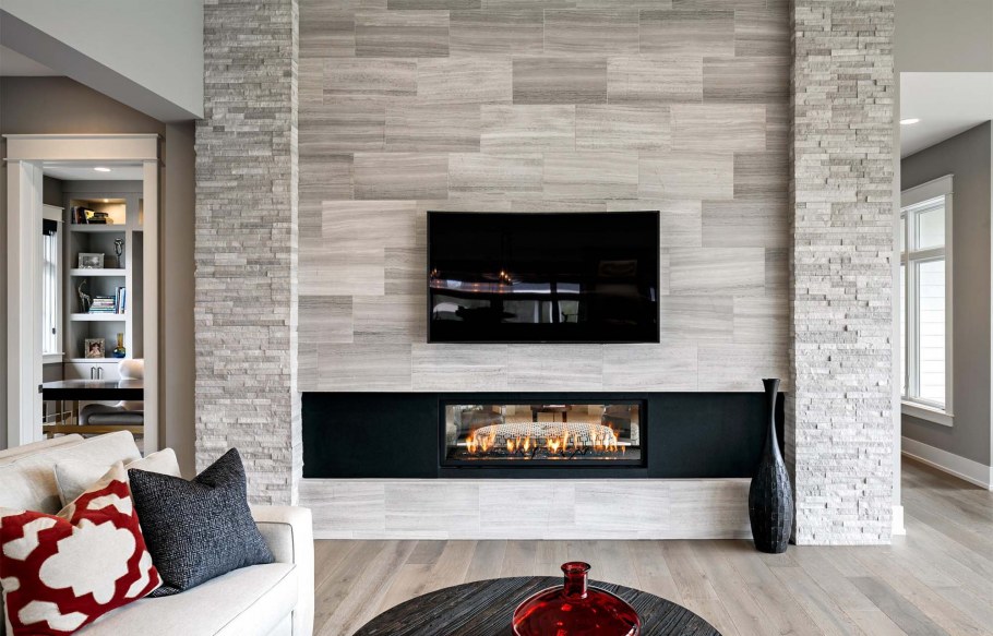 Камин отделанный ламинатом