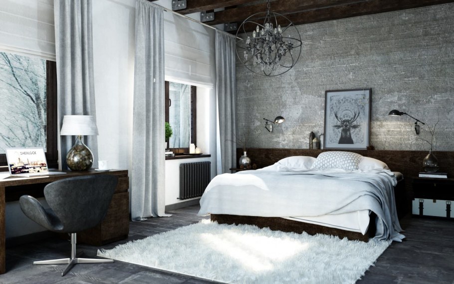 Спальня в стиле гранж лофт