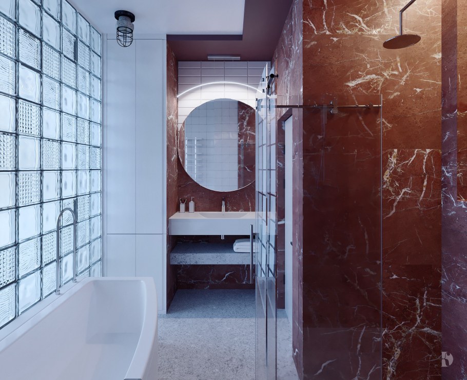 Стеклоблоки в интерьере