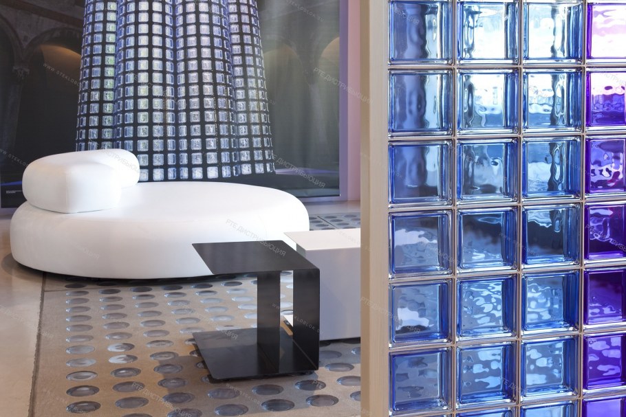 Интерьер ванных комнат стеклоблоки