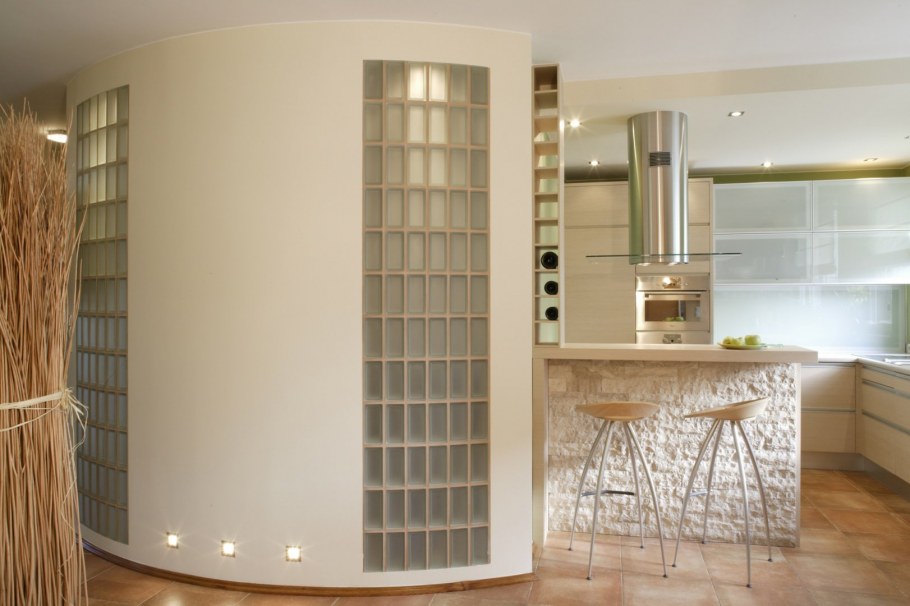 Стеклоблоки Инка в интерьере